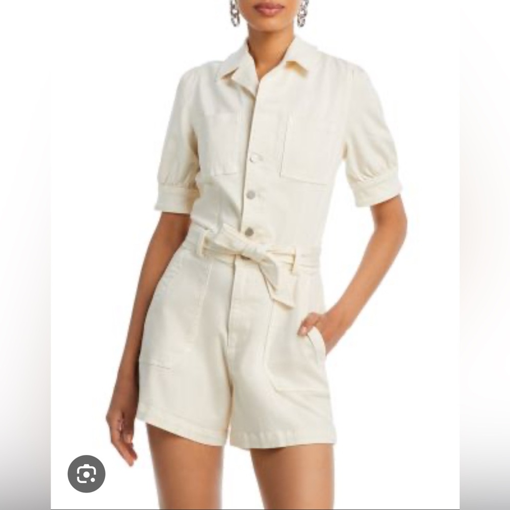 PAIGE Mayslie Cream Romper with Belt Tie